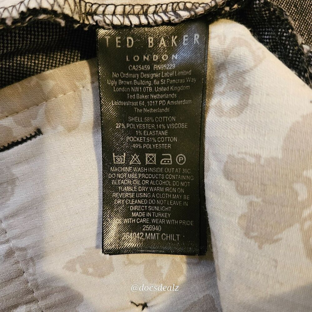 Ted Baker Pants Dark Gray Men's 30R - Picture 5 of 5